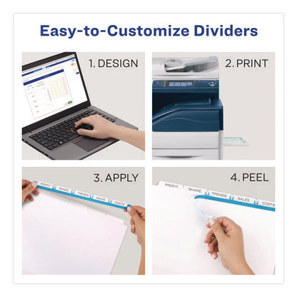 Print And Apply Index Maker Clear Label Dividers, Copiers, 5-tab, 11 X 8.5, White, 5 Sets