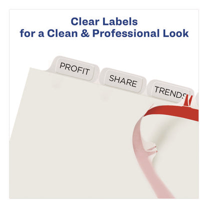 Print And Apply Index Maker Clear Label Dividers, Copiers, 8-tab, 11 X 8.5, White, 5 Sets
