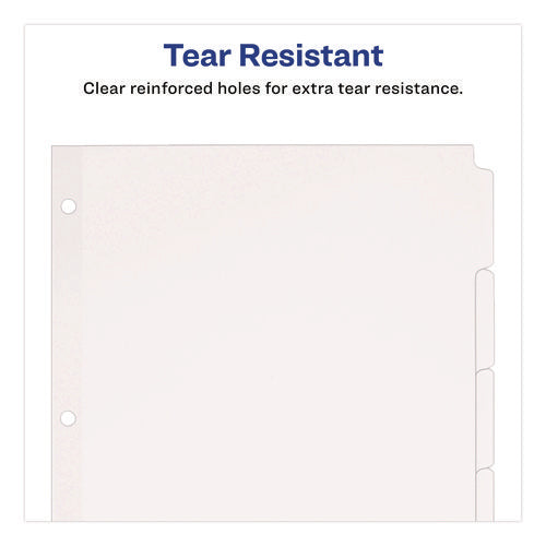 Write And Erase Plain-tab Paper Dividers, 5-tab, 11 X 8.5, White, 36 Sets