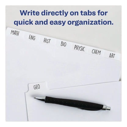 Write And Erase Plain-tab Paper Dividers, 5-tab, 11 X 8.5, White, 36 Sets