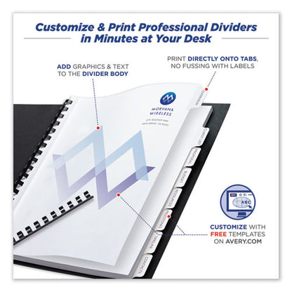 Customizable Print-on Dividers, Unpunched, 8-tab, 11 X 8.5, White, 5 Sets