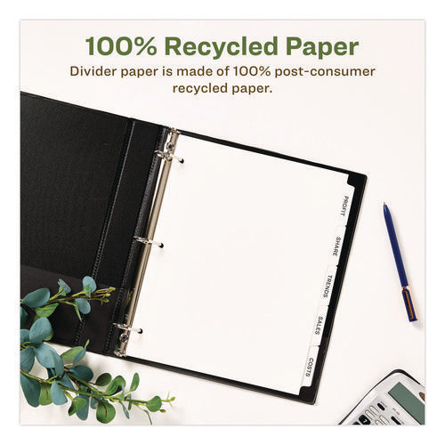 Index Maker Ecofriendly Print And Apply Clear Label Dividers With White Tabs, 5-tab, 11 X 8.5, White, 5 Sets