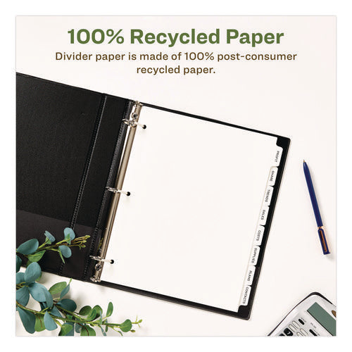Index Maker Ecofriendly Print And Apply Clear Label Dividers With White Tabs, 8-tab, 11 X 8.5, White, 5 Sets