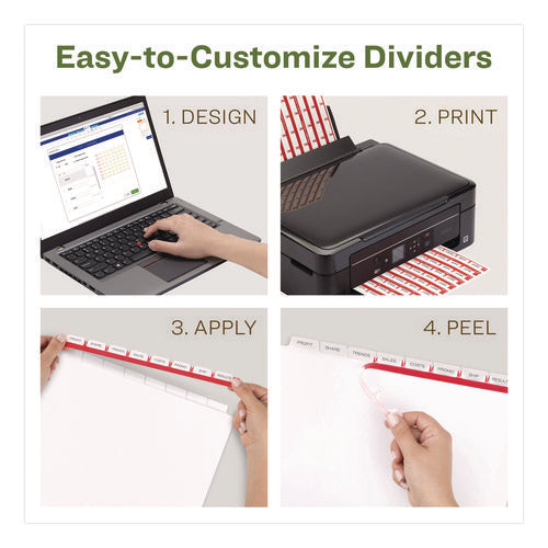 Index Maker Ecofriendly Print And Apply Clear Label Dividers With White Tabs, 8-tab, 11 X 8.5, White, 5 Sets