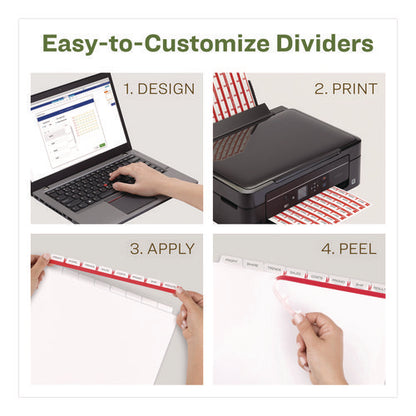 Index Maker Ecofriendly Print And Apply Clear Label Dividers With White Tabs, 8-tab, 11 X 8.5, White, 5 Sets