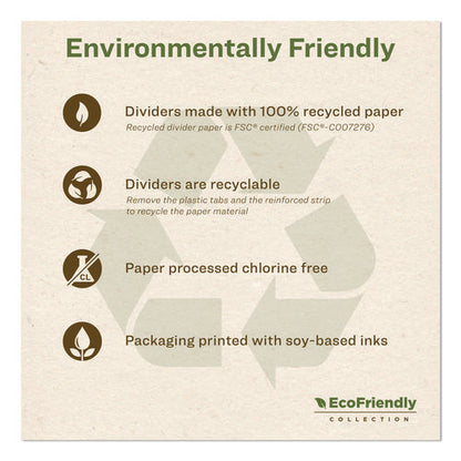 Index Maker Ecofriendly Print And Apply Clear Label Dividers With White Tabs, 12-tab, 11 X 8.5, White, 5 Sets