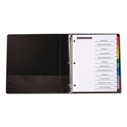 Table 'n Tabs Dividers, 12-tab, Jan. To Dec., 11 X 8.5, White, Assorted Tabs, 1 Set