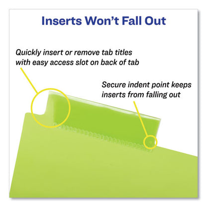 Insertable Big Tab Plastic Dividers, 8-tab, 11 X 8.5, Assorted, 1 Set