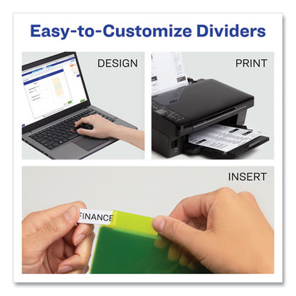 Insertable Big Tab Plastic 2-pocket Dividers, 8-tab, 11.13 X 9.25, Assorted, 1 Set