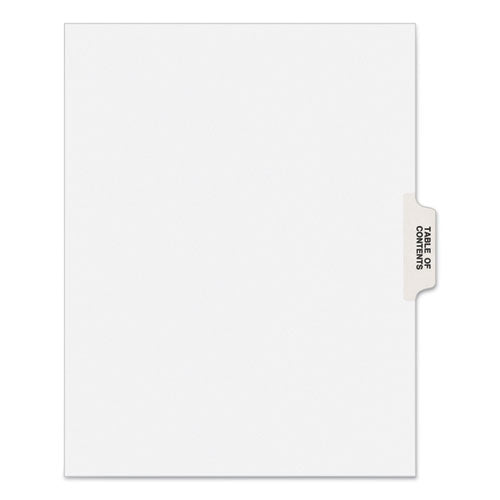 Preprinted Legal Exhibit Side Tab Index Dividers, Avery Style, 25-tab, Table Of Contents, 11 X 8.5, White, 25/pack