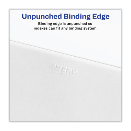 Blank Tab Legal Exhibit Index Divider Set, 25-tab, 11 X 8.5, White, 1 Set