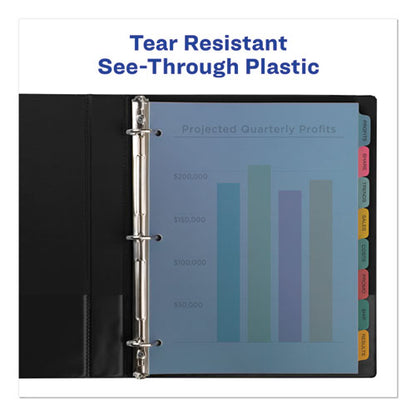 Print And Apply Index Maker Clear Label Plastic Dividers With Printable Label Strip, 8-tab, 11 X 8.5, Assorted Tabs, 5 Sets