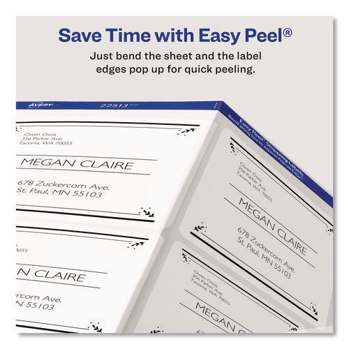 Matte Clear Easy Peel Mailing Labels W/ Sure Feed Technology, Laser Printers, 3.33 X 4, Clear, 6/sheet, 10 Sheets/pack