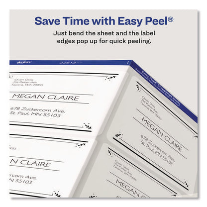 Matte Clear Easy Peel Mailing Labels W/ Sure Feed Technology, Laser Printers, 3.33 X 4, Clear, 6/sheet, 10 Sheets/pack