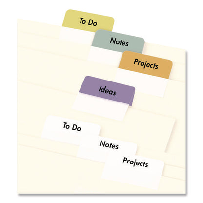 Printable Plastic Tabs With Repositionable Adhesive, 1/5-cut, White, 1.25" Wide, 96/pack