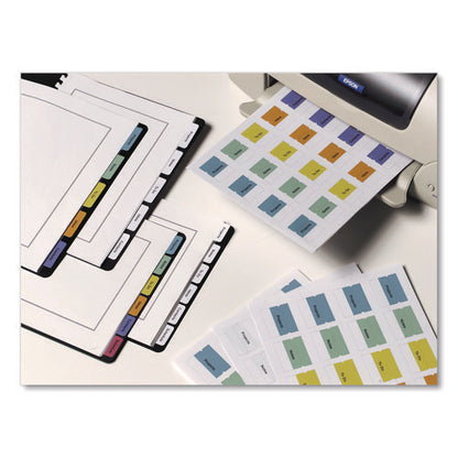 Printable Plastic Tabs With Repositionable Adhesive, 1/5-cut, White, 1.25" Wide, 96/pack