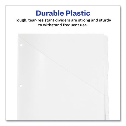 Write And Erase Durable Plastic Dividers With Straight Pocket, 5-tab, 11.13 X 9.25, White, 1 Set