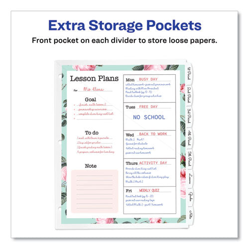 Write And Erase Durable Plastic Dividers With Straight Pocket, 8-tab, 11.13 X 9.25, White, 1 Set