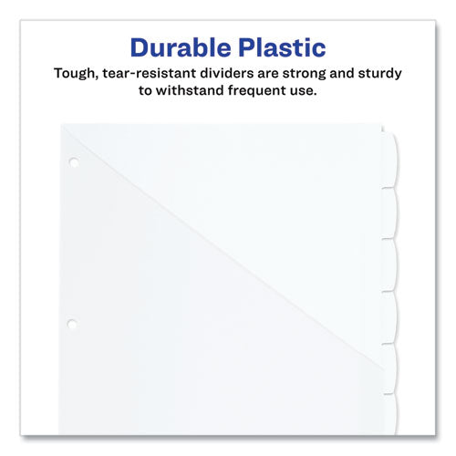 Write And Erase Durable Plastic Dividers With Straight Pocket, 8-tab, 11.13 X 9.25, White, 1 Set