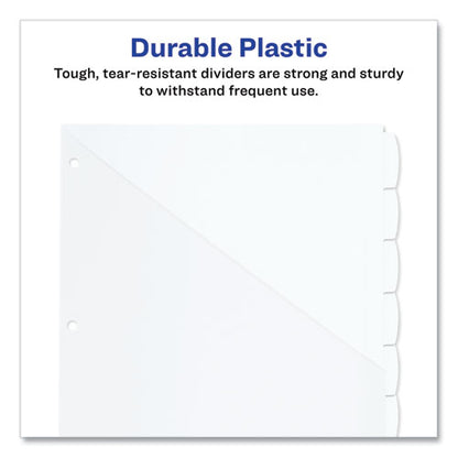 Write And Erase Durable Plastic Dividers With Straight Pocket, 8-tab, 11.13 X 9.25, White, 1 Set