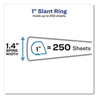 Touchguard Protection Heavy-duty View Binders With Slant Rings, 3 Rings, 1" Capacity, 11 X 8.5, White