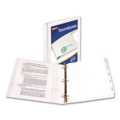 Touchguard Protection Heavy-duty View Binders With Slant Rings, 3 Rings, 1" Capacity, 11 X 8.5, White