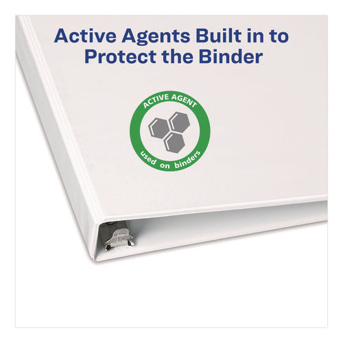Touchguard Protection Heavy-duty View Binders With Slant Rings, 3 Rings, 1" Capacity, 11 X 8.5, White
