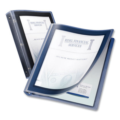 Flexi-view Binder With Round Rings, 3 Rings, 1.5" Capacity, 11 X 8.5, Black
