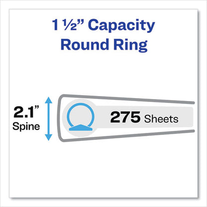 Flexi-view Binder With Round Rings, 3 Rings, 1.5" Capacity, 11 X 8.5, Black