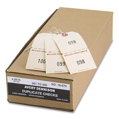 Duplicate Auto Park Tags, 1-500, 4.75 X 2.38, Manila, 500/box