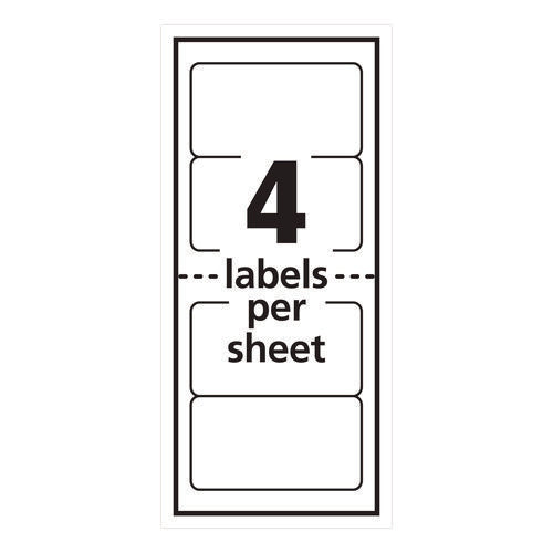 Mini-sheets Mailing Labels, Inkjet/laser Printers, 2 X 4, White, 4/sheet, 25 Sheets/pack