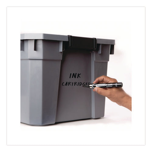 Marks A Lot Large Desk-style Permanent Marker With Metal Pocket Clip, Broad Bullet Tip, Black