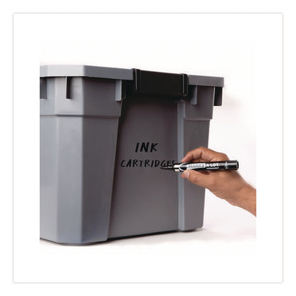 Marks A Lot Large Desk-style Permanent Marker With Metal Pocket Clip, Broad Bullet Tip, Black