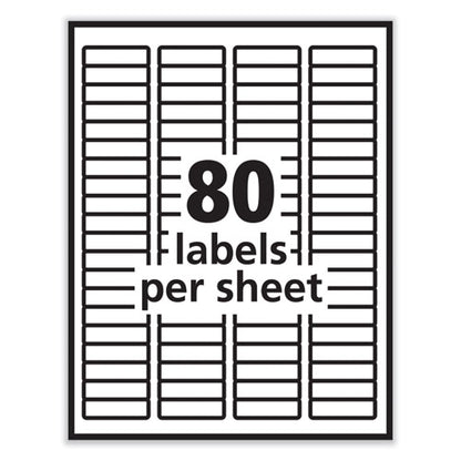 Labels, Inkjet/laser Printers, 0.5 X 1.75, White, 80/sheet, 100 Sheets/pack