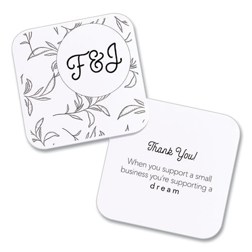 Square Clean Edge Cards With Sure Feed Technology, Laser, 2.5 X 2.5, White, 9 Cards/sheet, 20 Sheets/pack