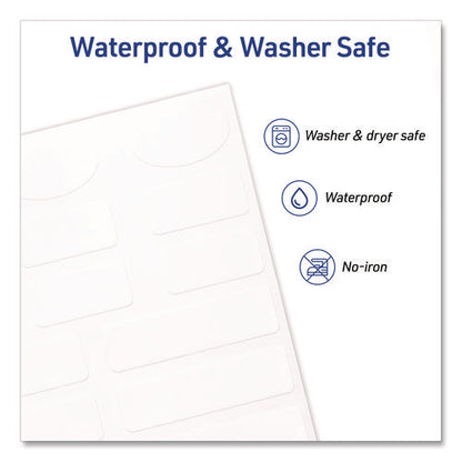 Avery Kids No-iron Fabric Labels, Handwrite Only, Assorted Shapes And Sizes, White, 15 Labels/sheet, 3 Sheets/pack
