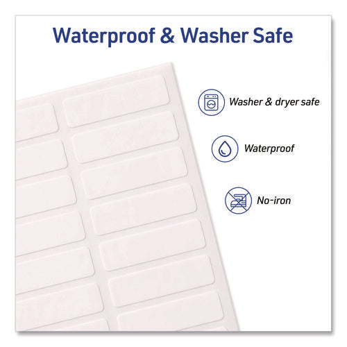 No-iron Fabric Labels, 0.5 X 1.75, White, 18/sheet, 3 Sheets/pack