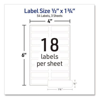 No-iron Fabric Labels, 0.5 X 1.75, White, 18/sheet, 3 Sheets/pack