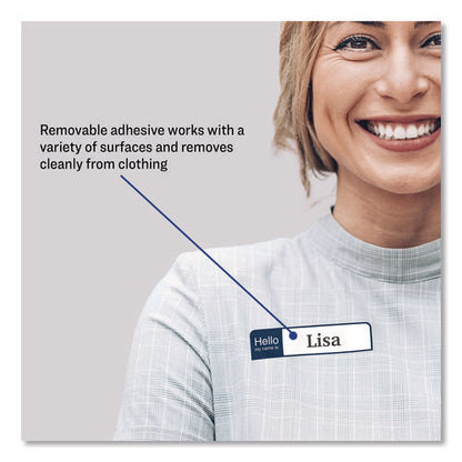 Flexible Self-adhesive Mini Name Badge Labels, 1 X 3.75, Hello, Assorted, 100/pack