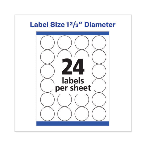 Permanent Laser Print-to-the-edge Id Labels W/surefeed, 1.66" Dia, White, 600/pk