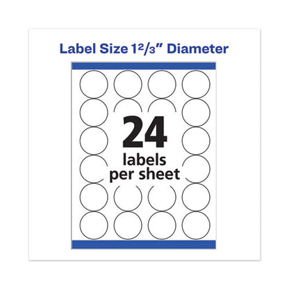 Permanent Laser Print-to-the-edge Id Labels W/surefeed, 1.66" Dia, White, 600/pk