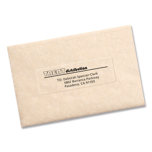 Matte Clear Easy Peel Mailing Labels W/ Sure Feed Technology, Laser Printers, 1.33 X 4, Clear, 14/sheet, 50 Sheets/box