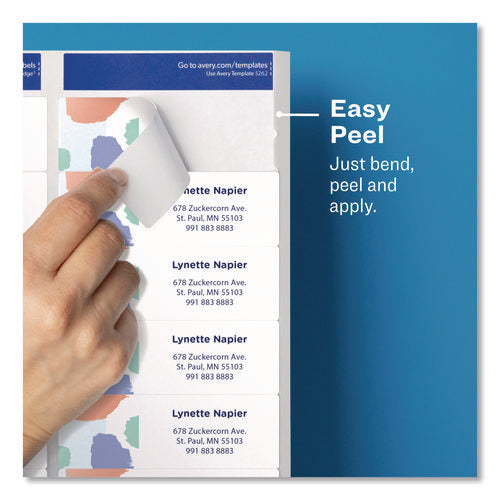 Matte Clear Easy Peel Mailing Labels W/ Sure Feed Technology, Laser Printers, 1.33 X 4, Clear, 14/sheet, 50 Sheets/box
