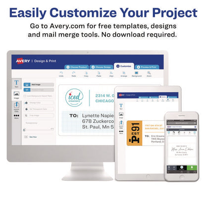 Send And Reply Piggyback Labels, Inkjet/laser Printers, 1.63 X 4, White, 12/sheet, 20 Sheets/pack