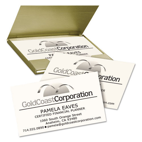 Clean Edge Business Cards, Laser, 2 X 3.5, Ivory, 10 Cards/sheet, 20 Sheets/pack