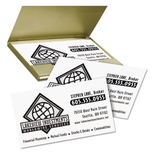 Clean Edge Business Cards, Laser, 2 X 3.5, White, 10 Cards/sheet, 40 Sheets/box