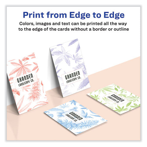 Print-to-the-edge Microperforated Business Cards With Sure Feed Technology, Laser, 2 X 3.5, White, 8/sheet, 20 Sheets/pack