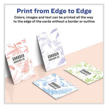 Print-to-the-edge Microperforated Business Cards With Sure Feed Technology, Laser, 2 X 3.5, White, 8/sheet, 20 Sheets/pack