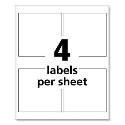 Ultraduty Ghs Chemical Waterproof And Uv Resistant Labels, 4 X 4, White, 4/sheet, 50 Sheets/pack