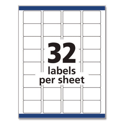 Permanent Id Labels W/ Sure Feed Technology, Inkjet/laser Printers, 1.25 X 1.75, White, 32/sheet, 15 Sheets/pack